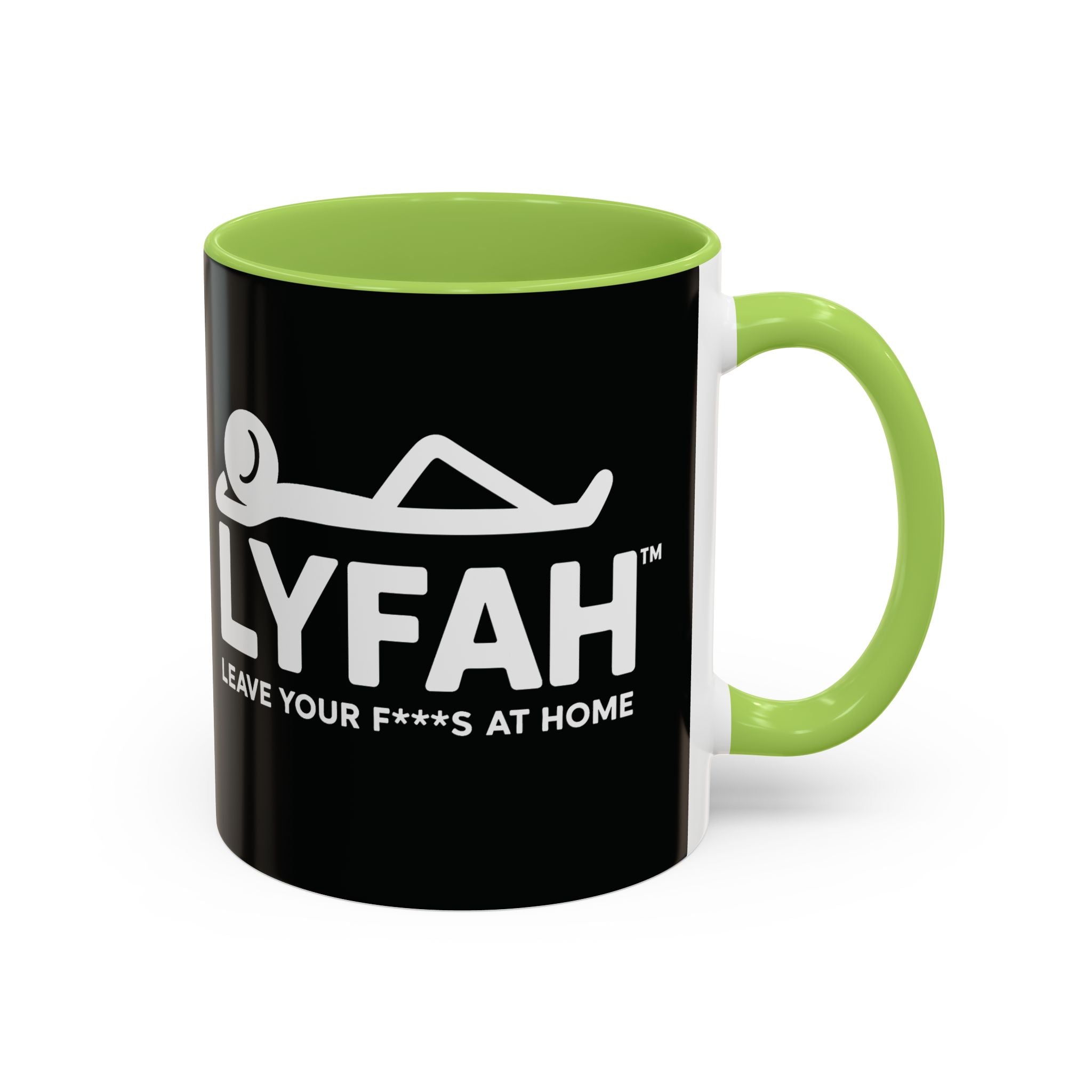 LYFAH Accent Coffee Mug – Black 11/15oz, "Leave Your F***s At Home" Ceramic Travel Mug