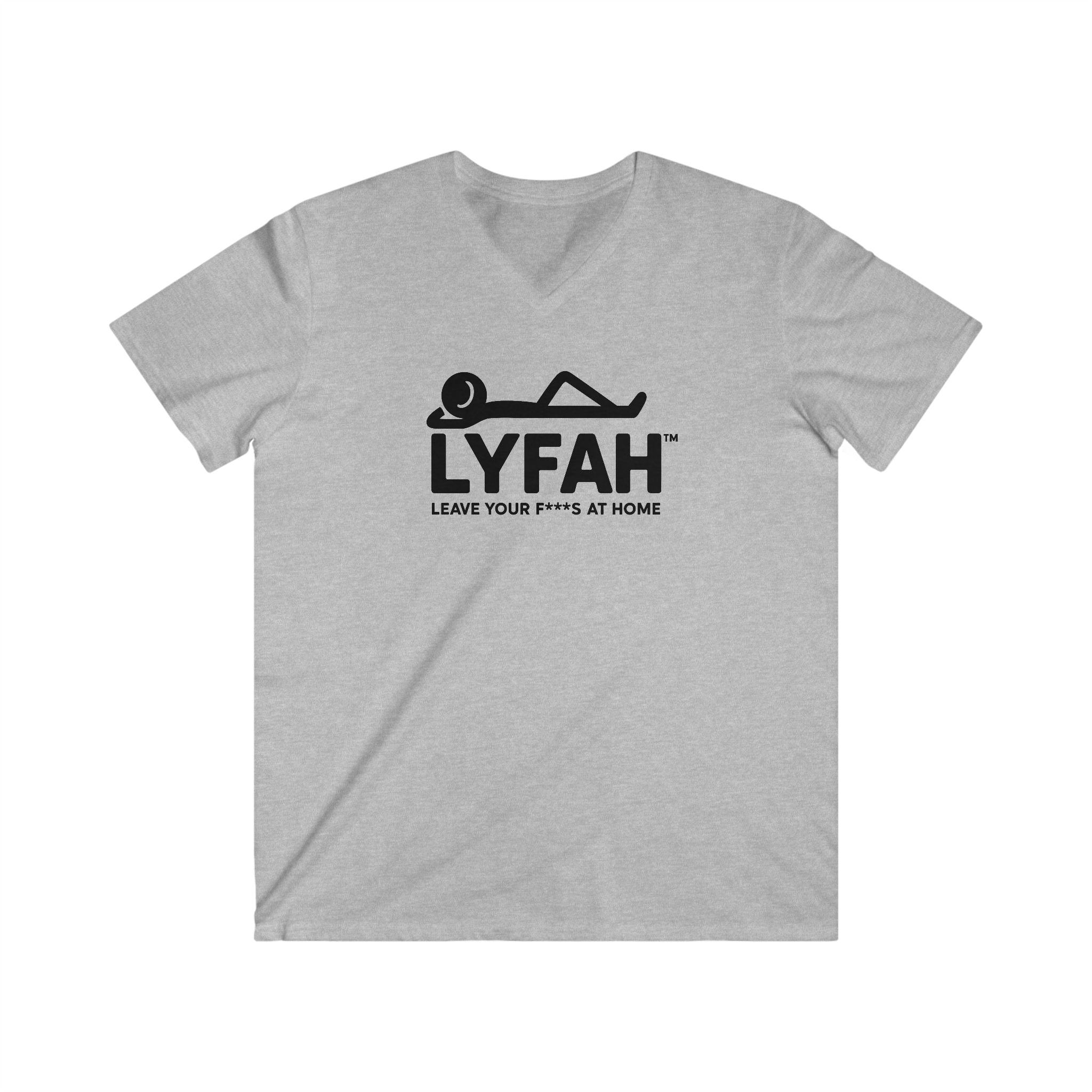 LYFAH V‑Neck Tee — “Leave Your F***S At Home” Casual Graphic Shirt