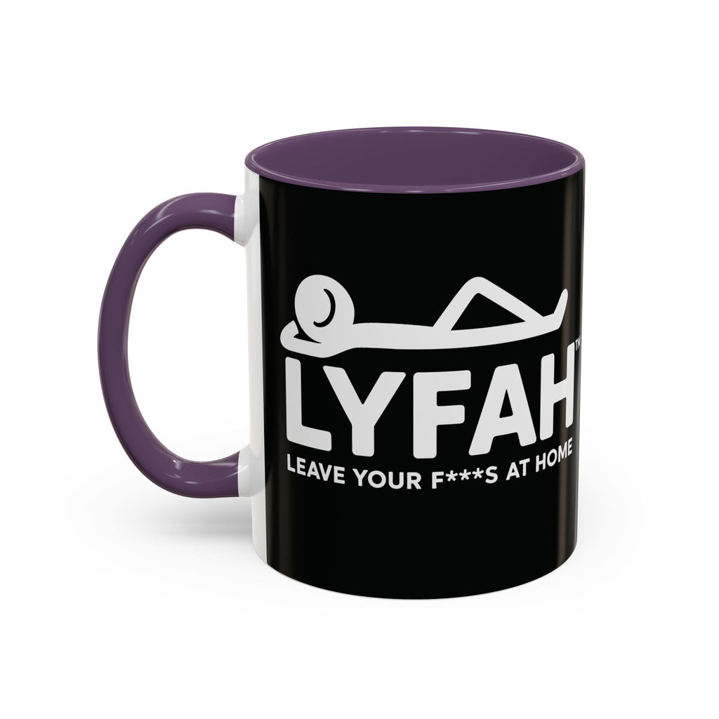 LYFAH Accent Coffee Mug – Black 11/15oz, "Leave Your F***s At Home" Ceramic Travel Mug