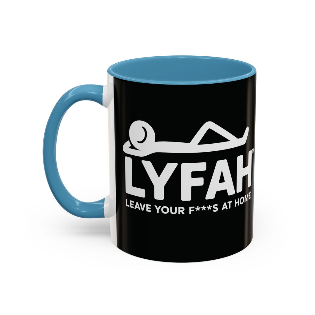 LYFAH Accent Coffee Mug – Black 11/15oz, "Leave Your F***s At Home" Ceramic Travel Mug
