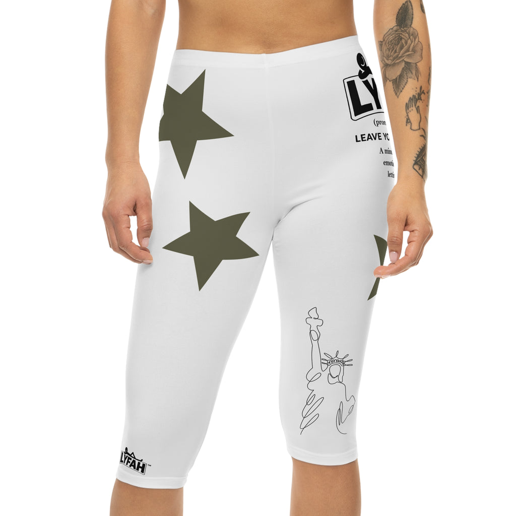 Women’s LYFAH logo Capri Leggings (AOP)