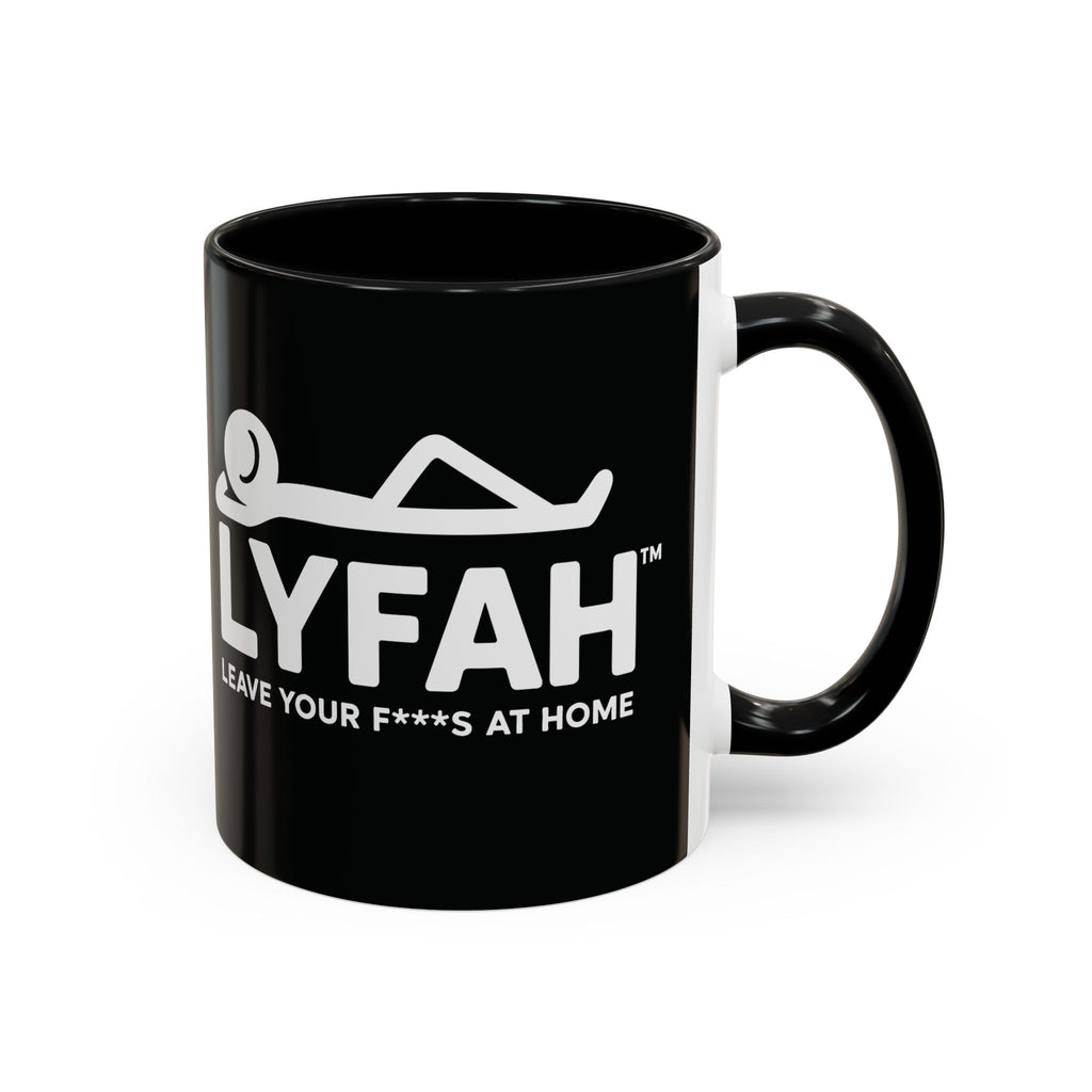 LYFAH Accent Coffee Mug – Black 11/15oz, "Leave Your F***s At Home" Ceramic Travel Mug
