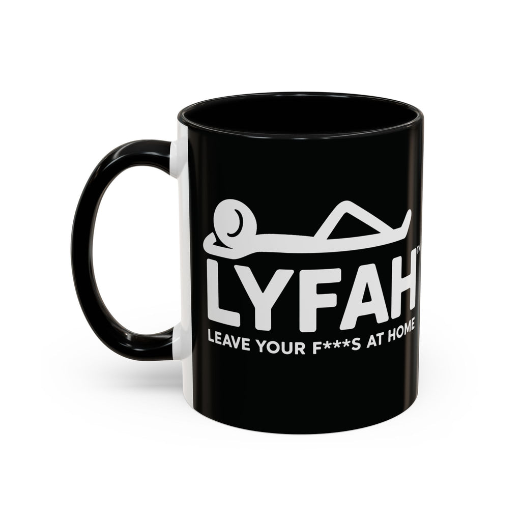 LYFAH Accent Coffee Mug – Black 11/15oz, "Leave Your F***s At Home" Ceramic Travel Mug