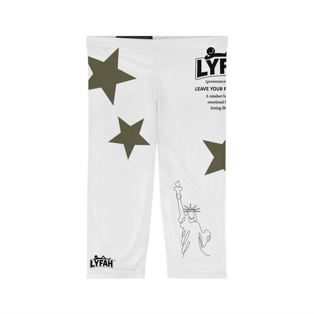 Women’s LYFAH logo Capri Leggings (AOP)