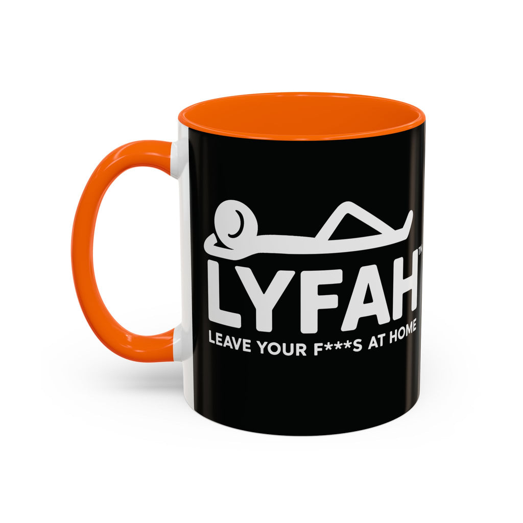 LYFAH Accent Coffee Mug – Black 11/15oz, "Leave Your F***s At Home" Ceramic Travel Mug