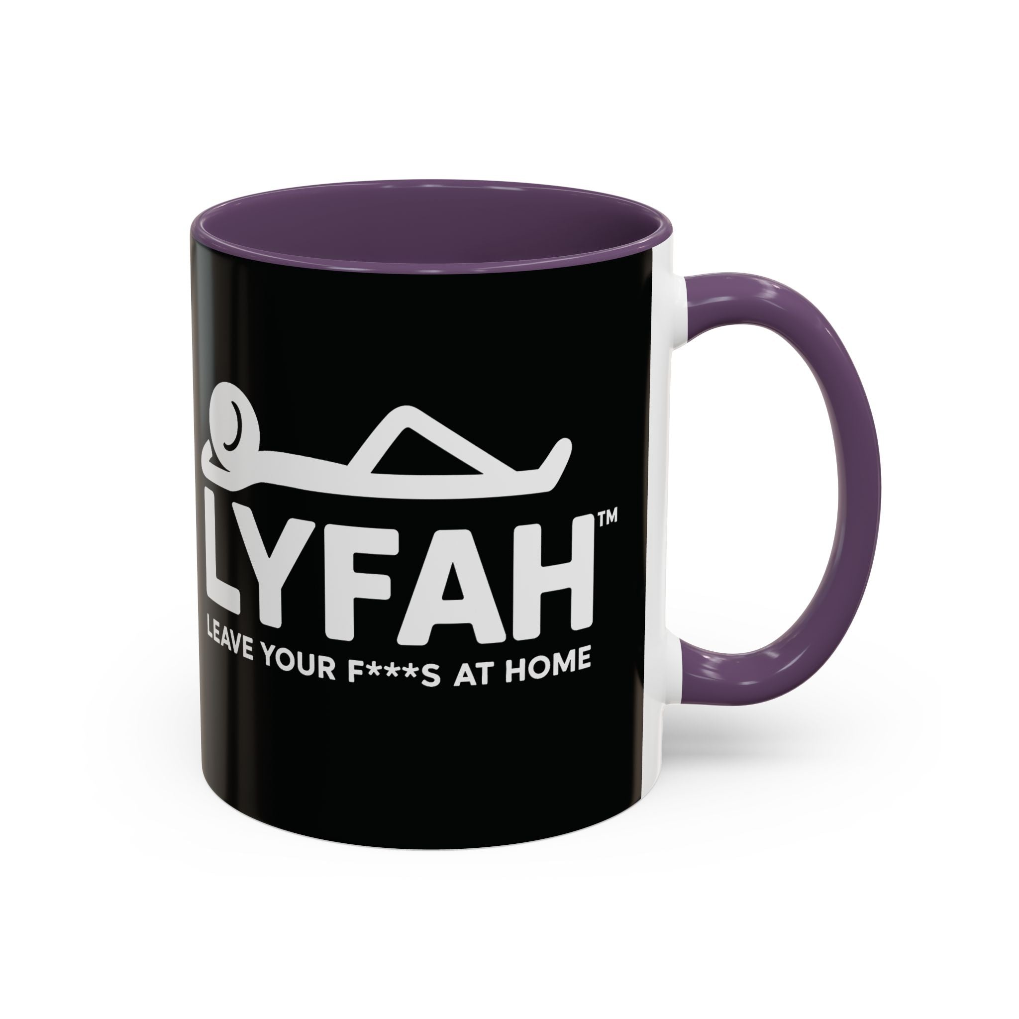 LYFAH Accent Coffee Mug – Black 11/15oz, "Leave Your F***s At Home" Ceramic Travel Mug
