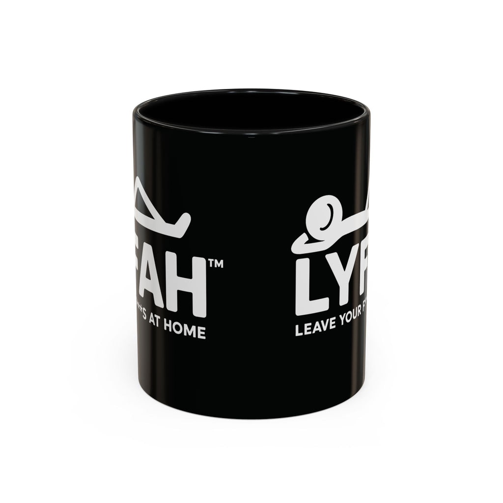 LYFAH Accent Coffee Mug – Black 11/15oz, "Leave Your F***s At Home" Ceramic Travel Mug