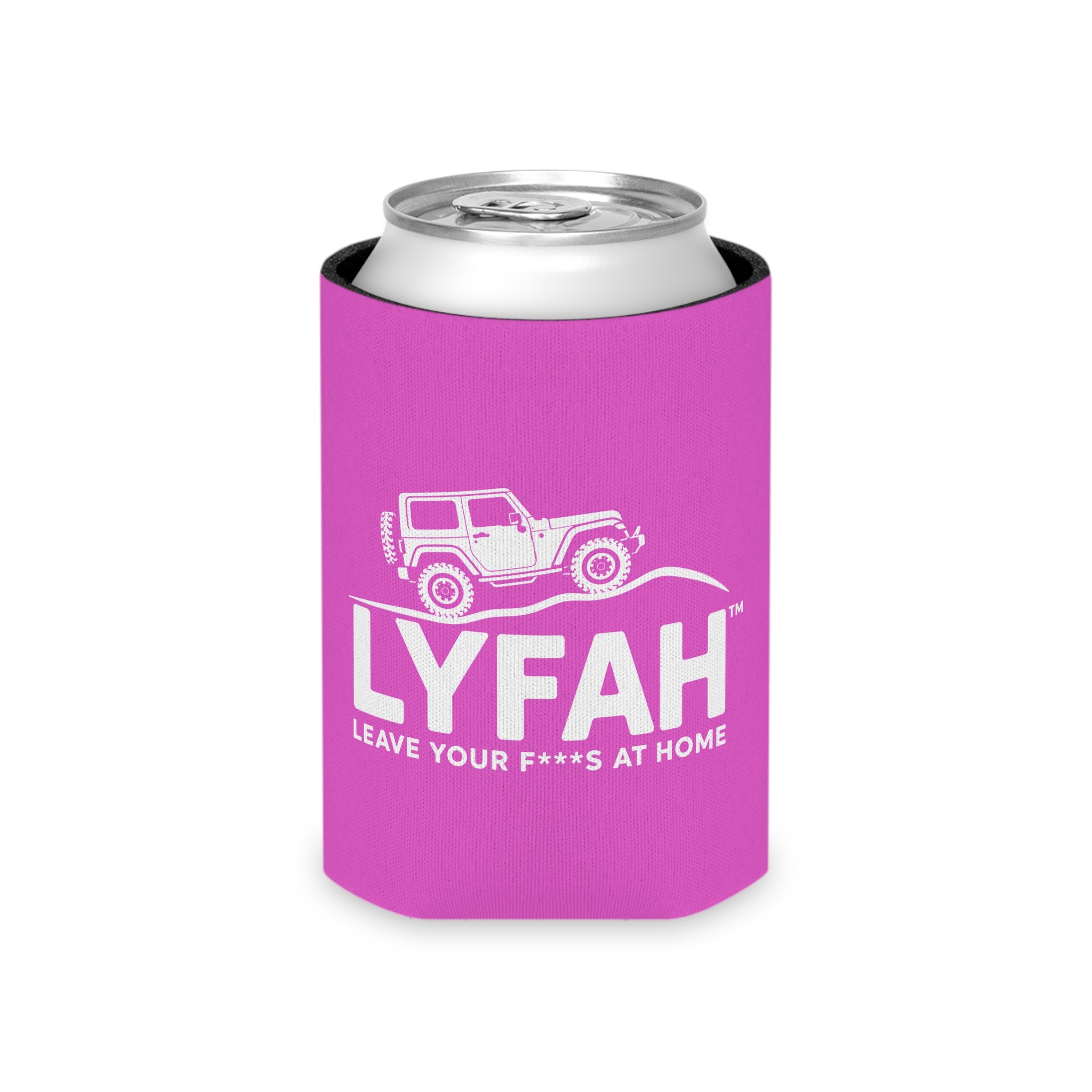 LYFAH 4X4 Koozie – "Leave Your F***s at Home" Pink Koozie for Off‑Roaders & Outdoor Parties
