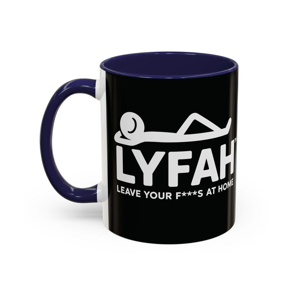 LYFAH Accent Coffee Mug – Black 11/15oz, "Leave Your F***s At Home" Ceramic Travel Mug