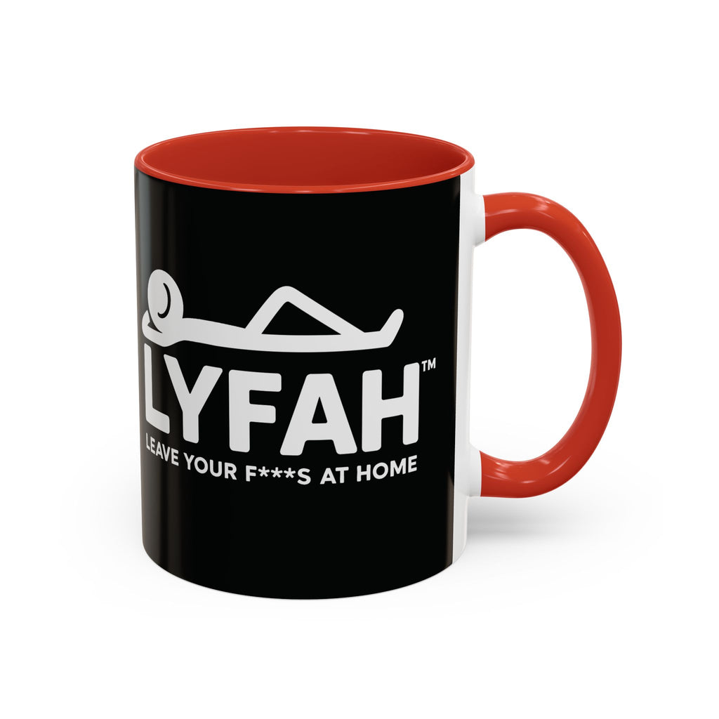 LYFAH Accent Coffee Mug – Black 11/15oz, "Leave Your F***s At Home" Ceramic Travel Mug