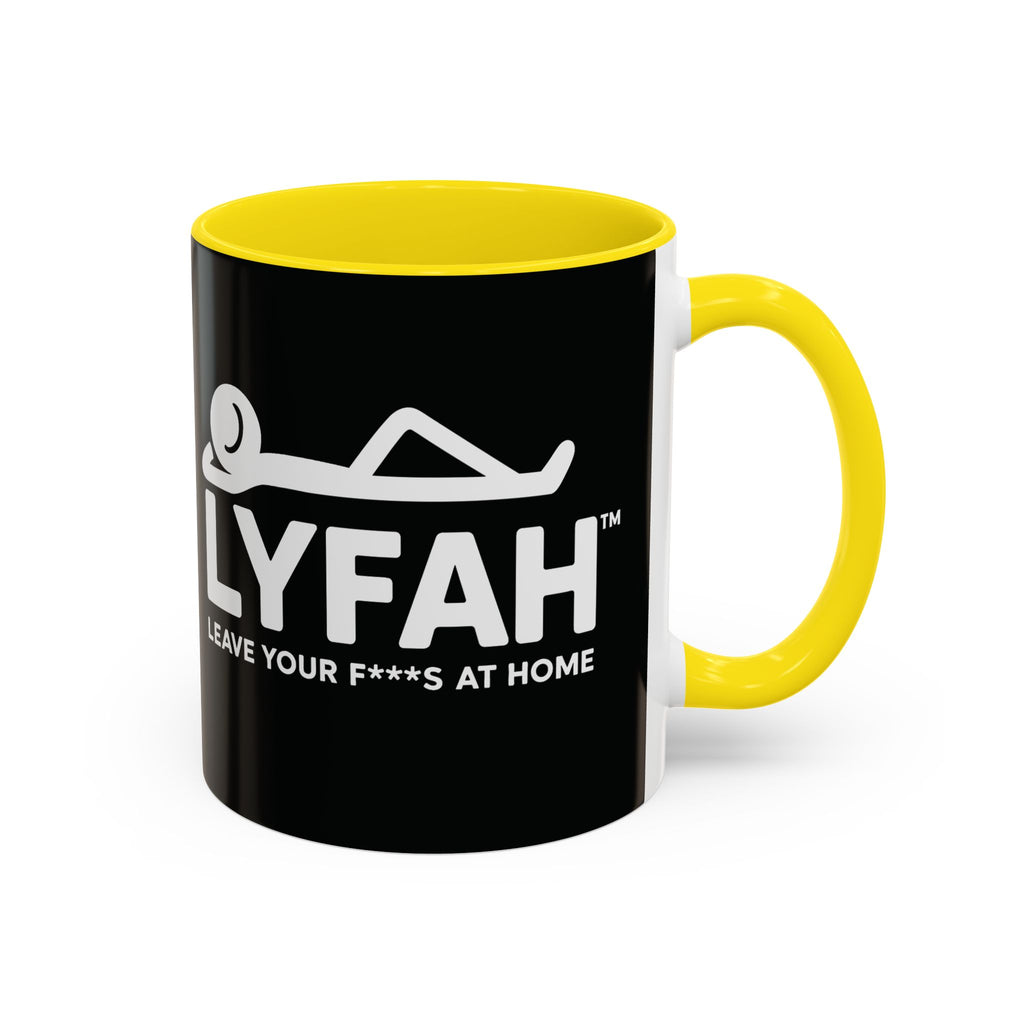 LYFAH Accent Coffee Mug – Black 11/15oz, "Leave Your F***s At Home" Ceramic Travel Mug