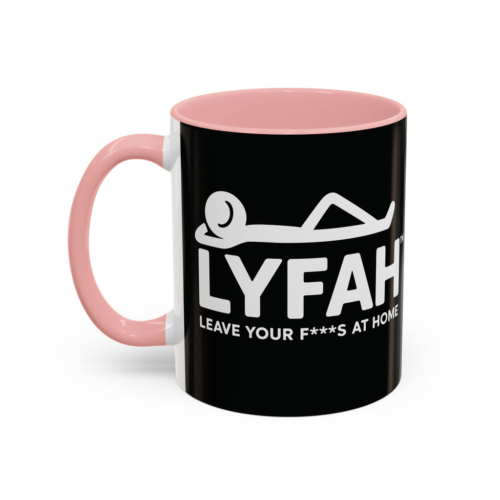 LYFAH Accent Coffee Mug – Black 11/15oz, "Leave Your F***s At Home" Ceramic Travel Mug
