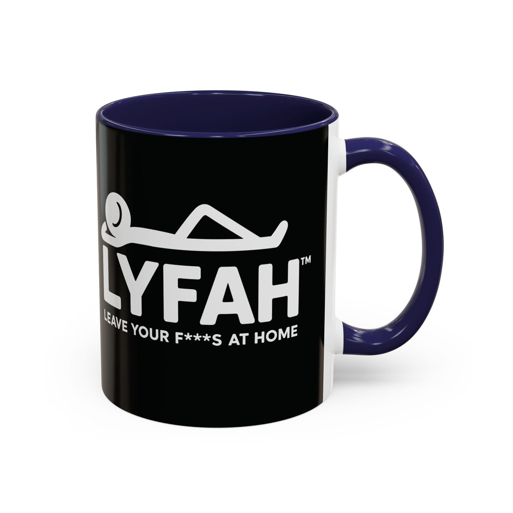 LYFAH Accent Coffee Mug – Black 11/15oz, "Leave Your F***s At Home" Ceramic Travel Mug