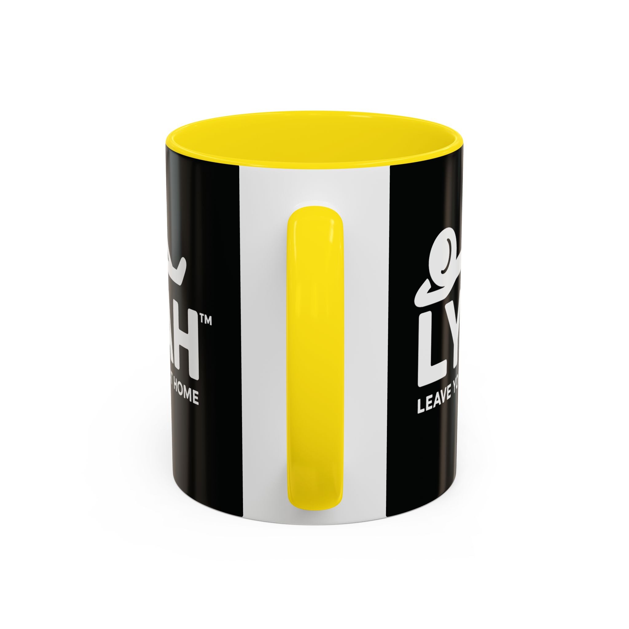 LYFAH Accent Coffee Mug – Black 11/15oz, "Leave Your F***s At Home" Ceramic Travel Mug