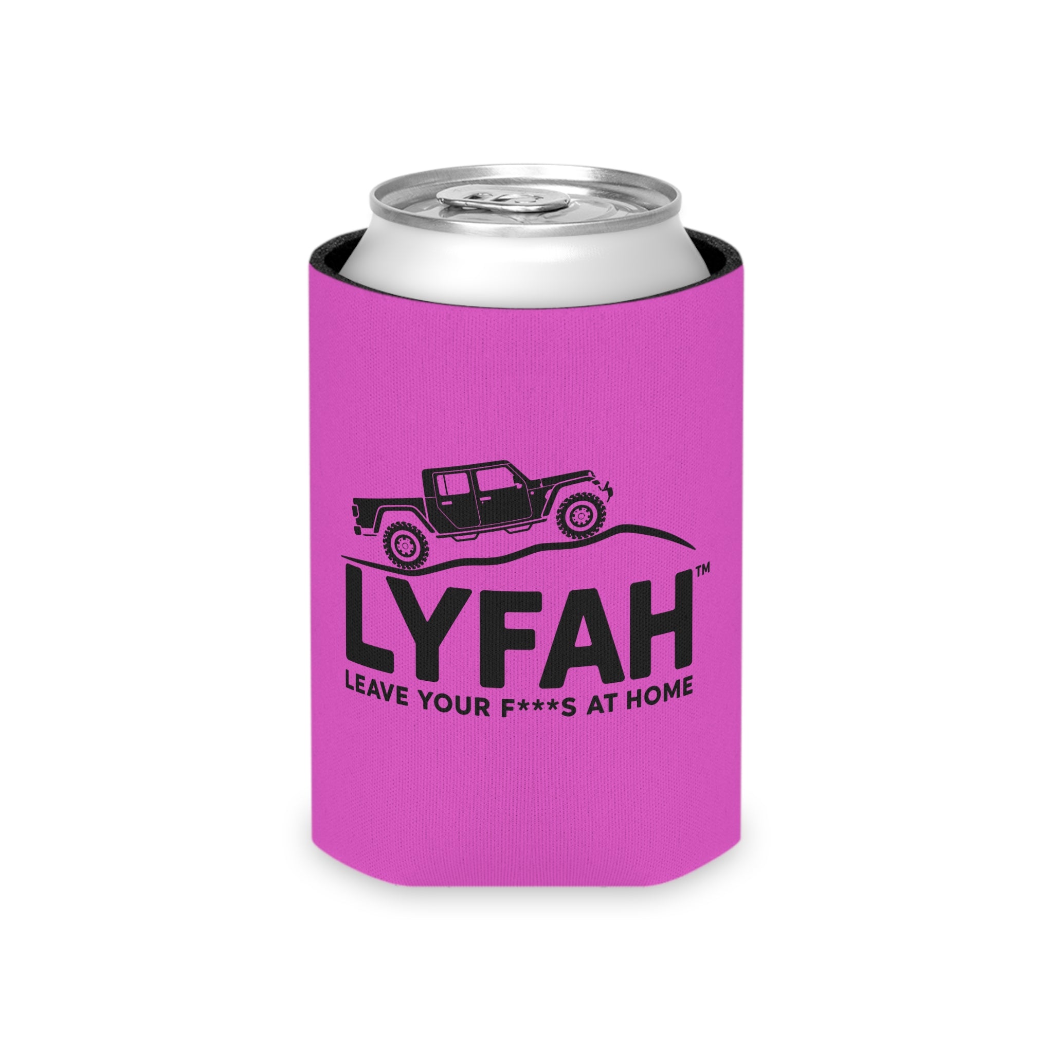 LYFAH 4X4 Koozie – "Leave Your F***s at Home" Pink Koozie for Off‑Roaders & Outdoor Parties