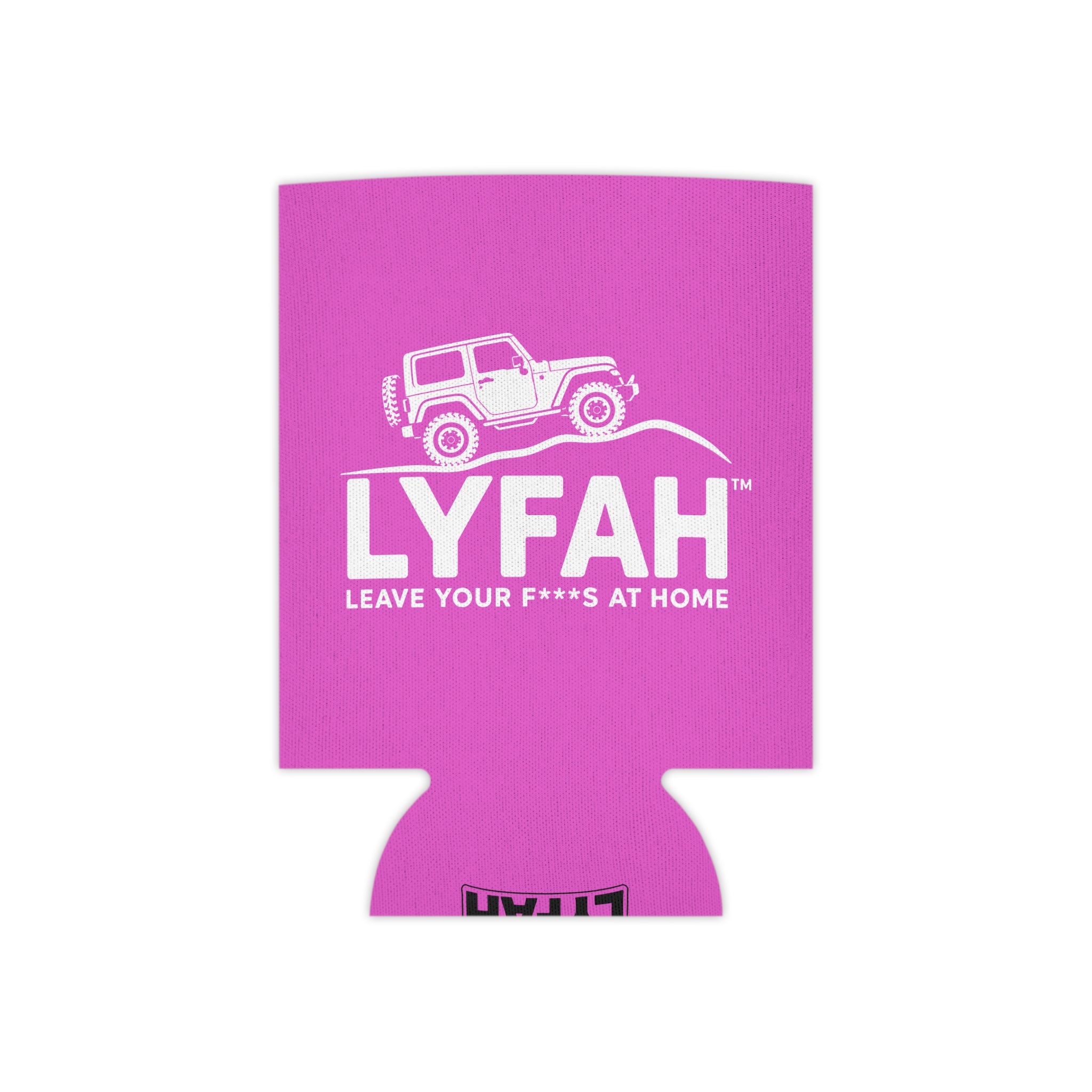 LYFAH 4X4 Koozie – "Leave Your F***s at Home" Pink Koozie for Off‑Roaders & Outdoor Parties