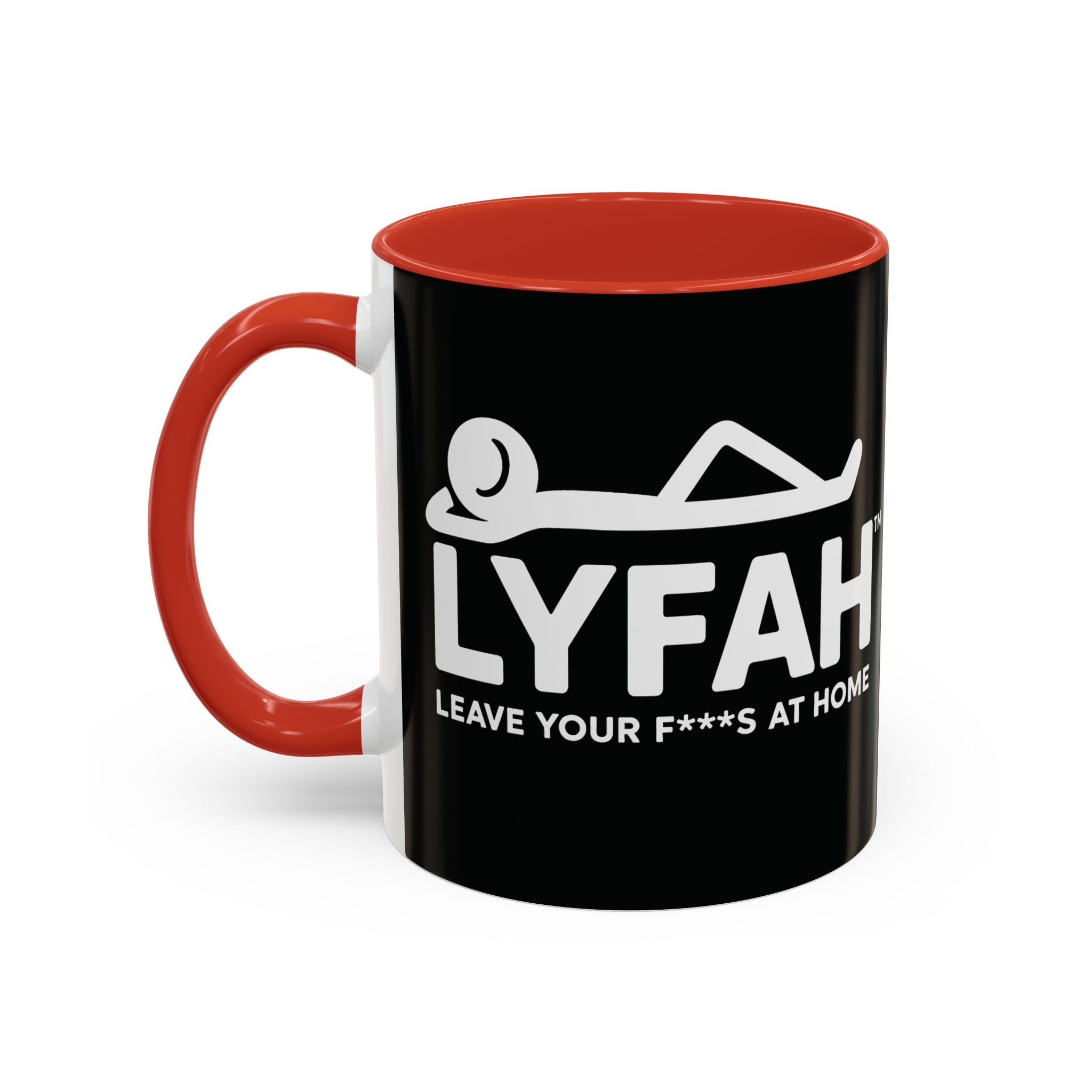 LYFAH Accent Coffee Mug – Black 11/15oz, "Leave Your F***s At Home" Ceramic Travel Mug