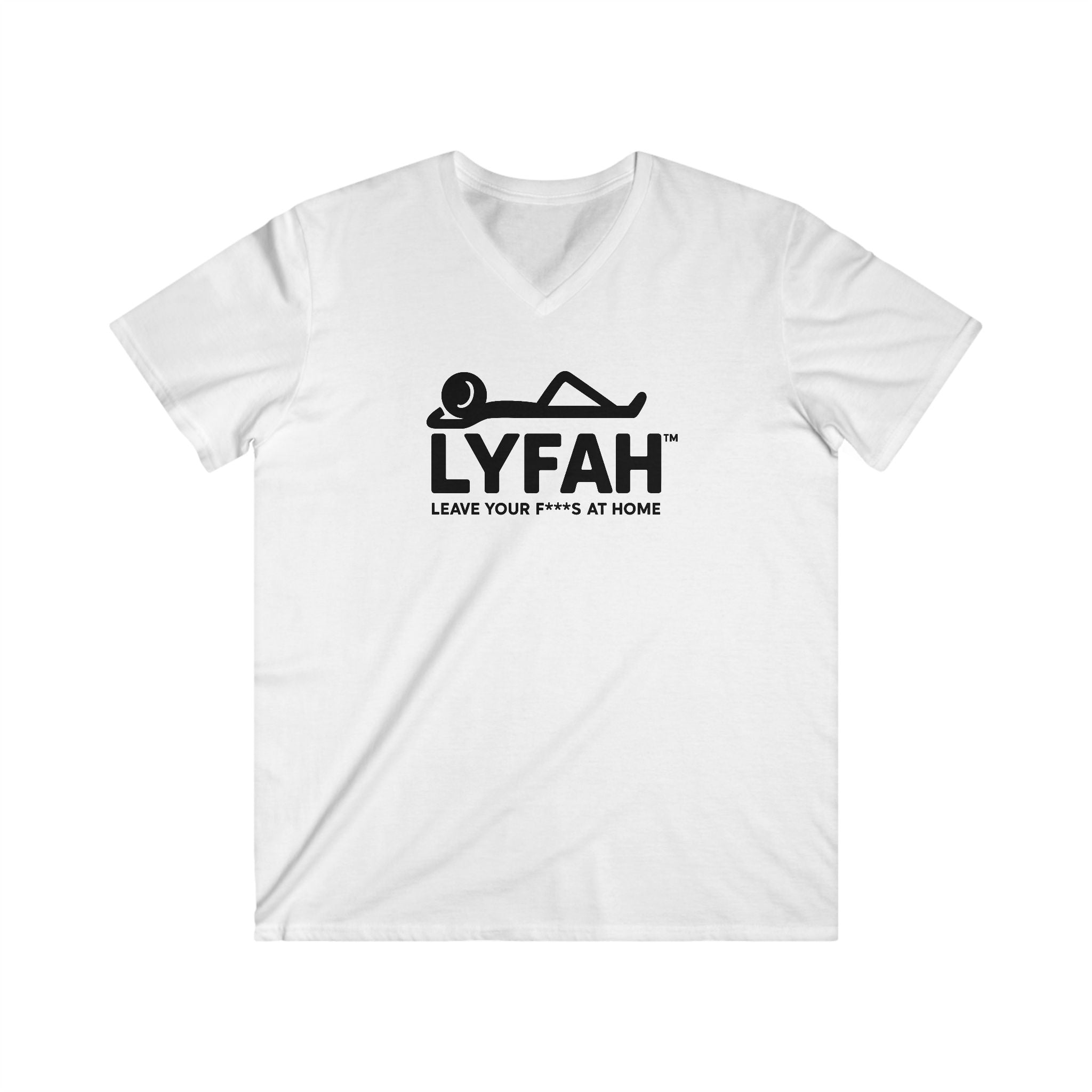 LYFAH V‑Neck Tee — “Leave Your F***S At Home” Casual Graphic Shirt