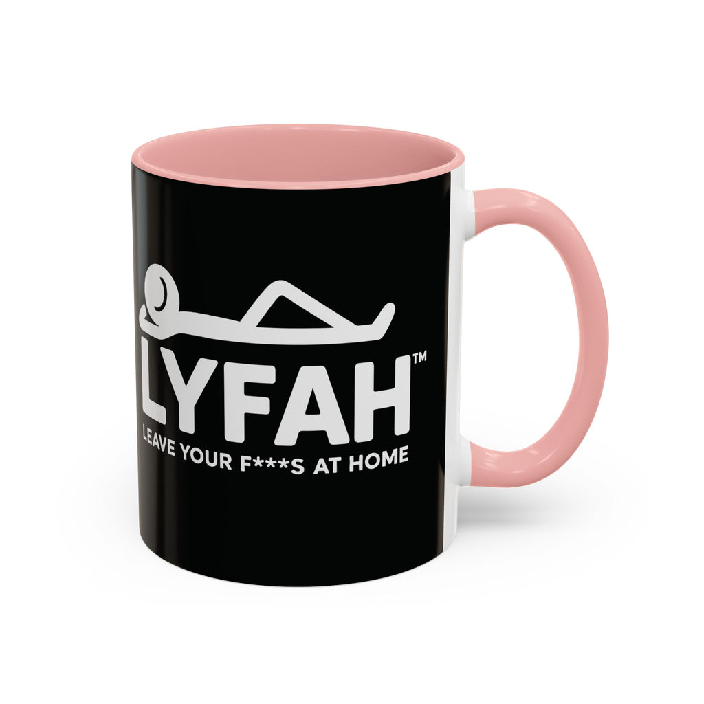 LYFAH Accent Coffee Mug – Black 11/15oz, "Leave Your F***s At Home" Ceramic Travel Mug