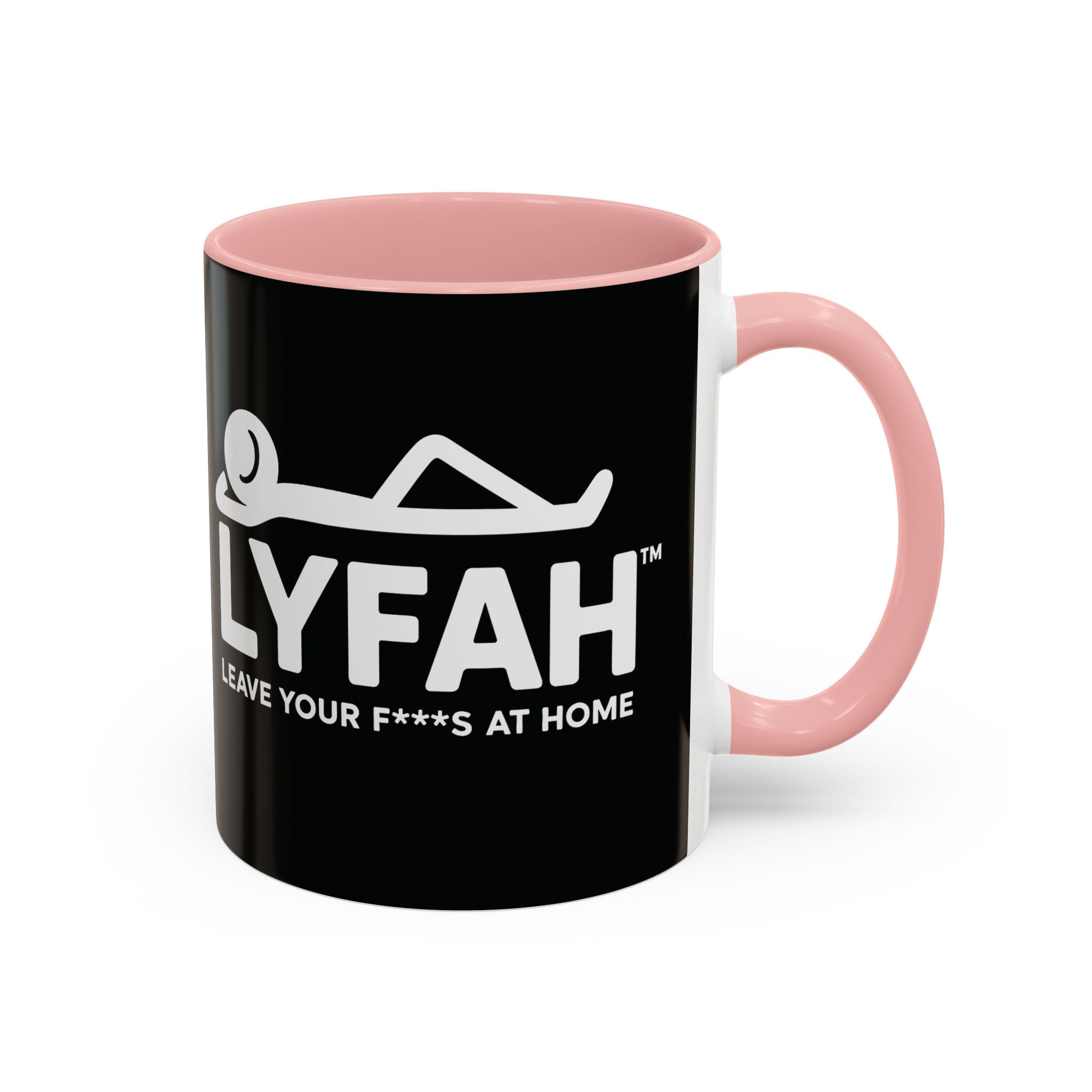 LYFAH Accent Coffee Mug – Black 11/15oz, "Leave Your F***s At Home" Ceramic Travel Mug