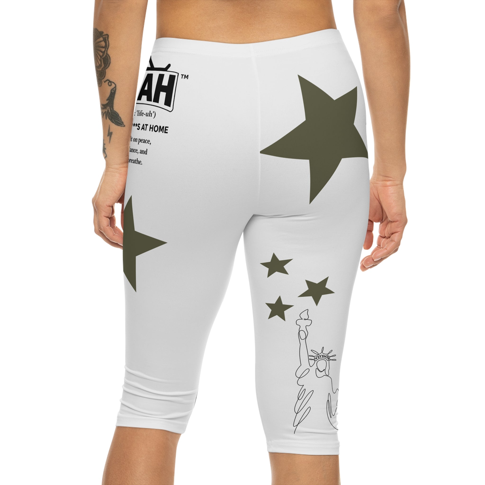 Women’s LYFAH logo Capri Leggings (AOP)